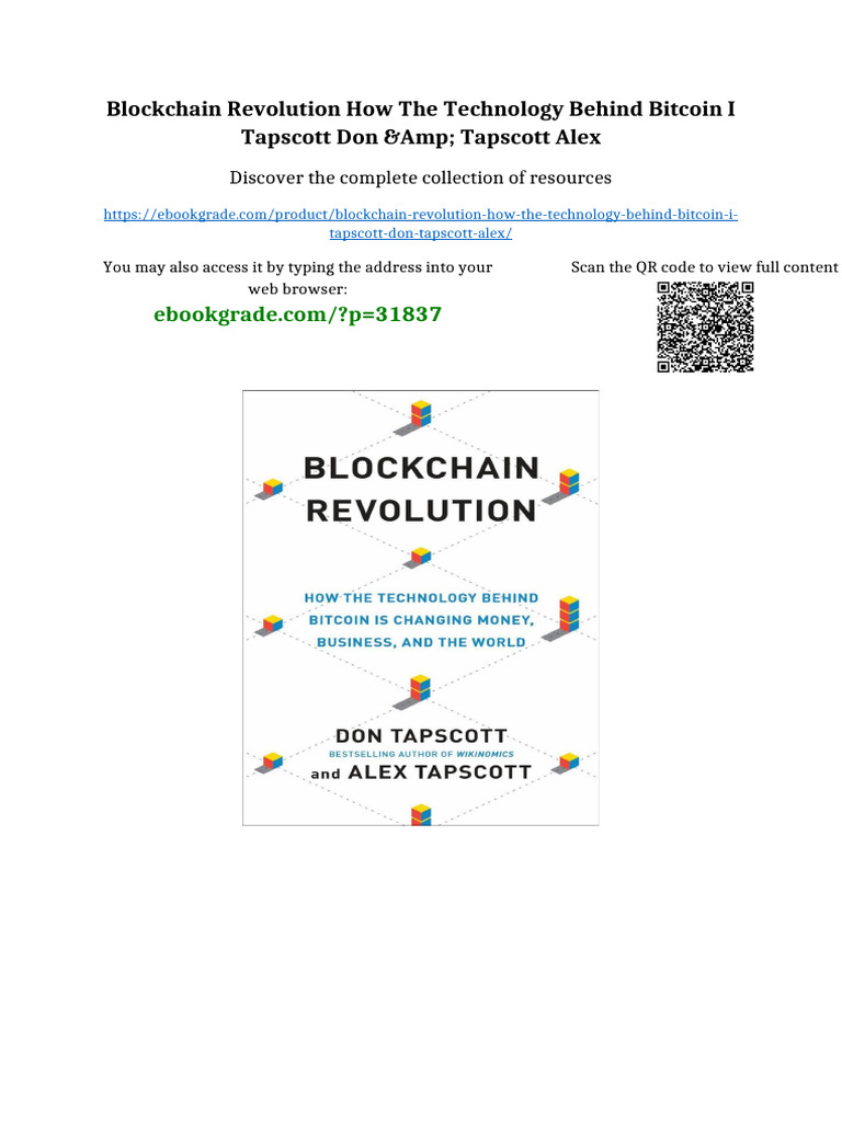 Blockchain Revolution How the Technology Behind Bitcoin I Tapscott Don ...