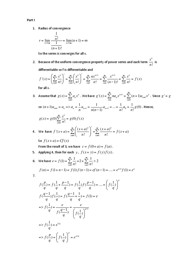 Power Series and Convergence Analysis | PDF | Power Series | Real Analysis