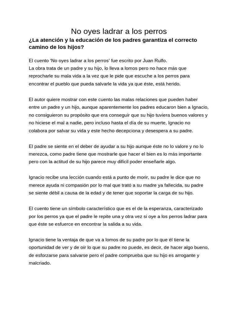Comentario_ No Oyes Ladrar a Los Perros (9) | PDF