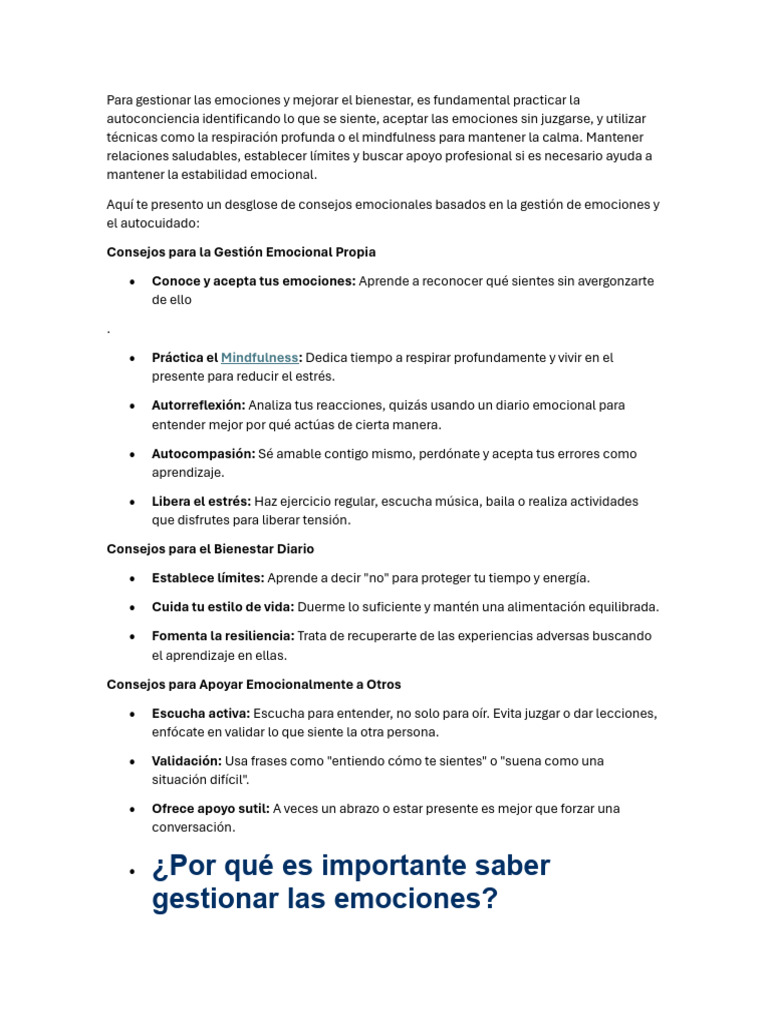 Gestion de Las Emociones 25-26 | PDF | Las emociones | Estrés (biología)