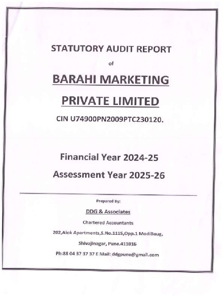 Statutory Audit Report BMPL | PDF