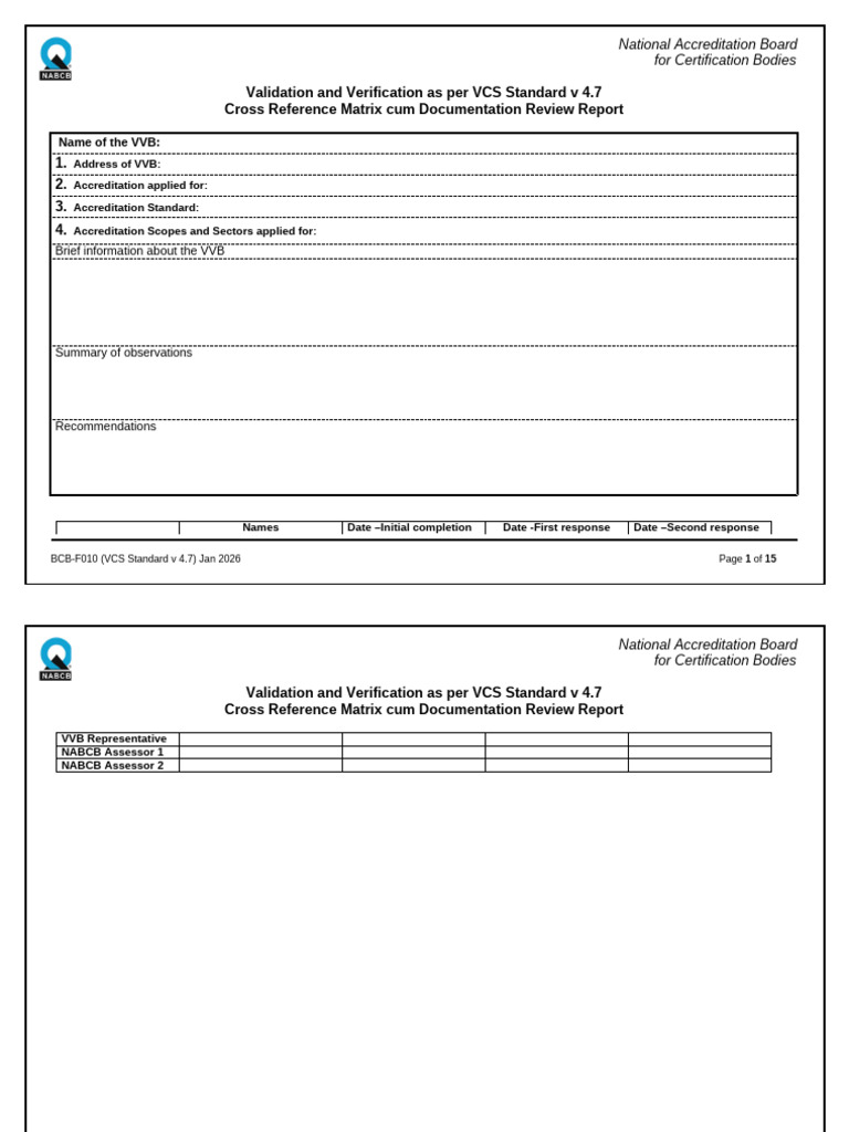 BCB f010 Vcs CRM Vcs Standard v4.7 Jan 2026 | PDF | Verification And ...