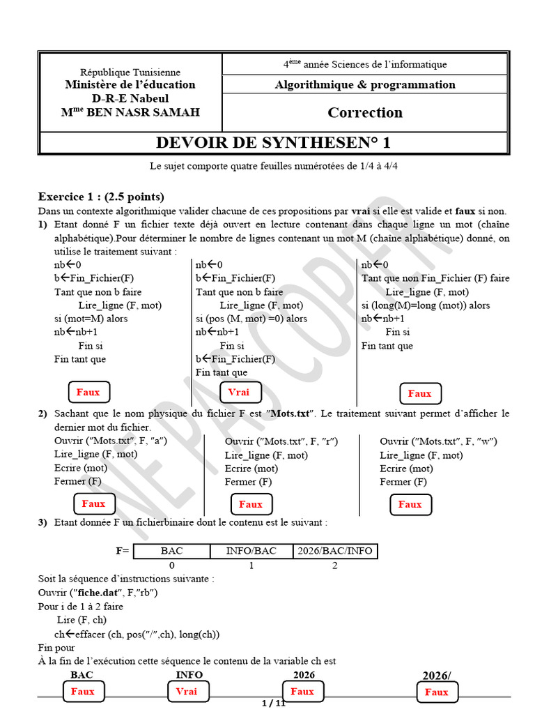 Correction DS1copie0 | PDF | Matrice (Mathématiques) | Informatique