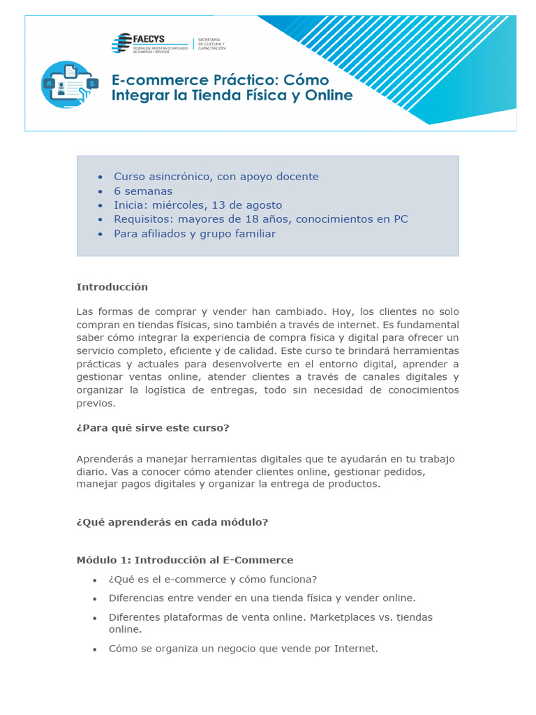 Programa - Curso 2 - e Commerce Práctico | PDF | Comercio electrónico ...