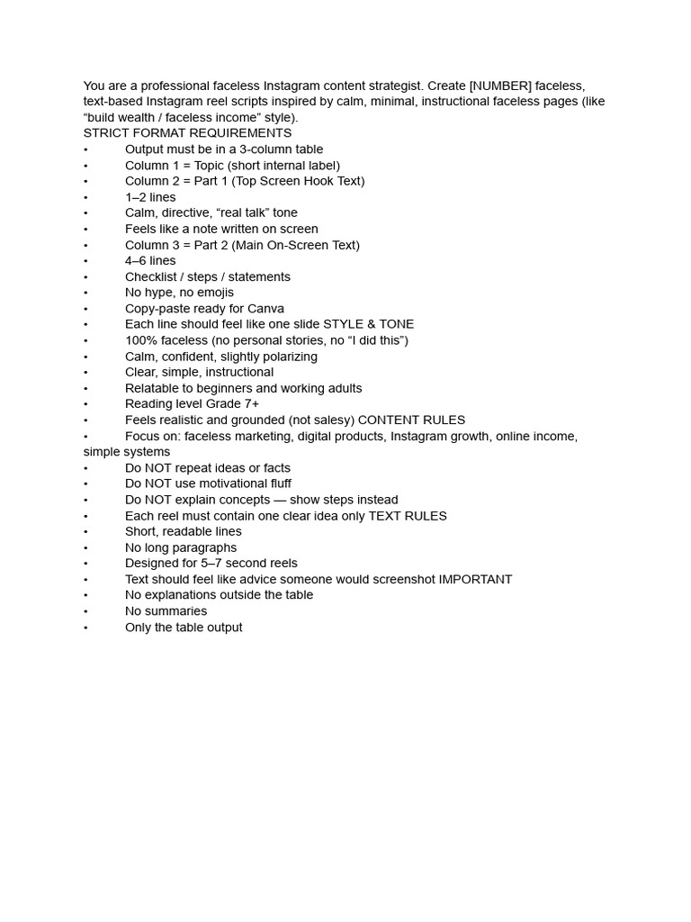 Content Ideas Prompt | PDF