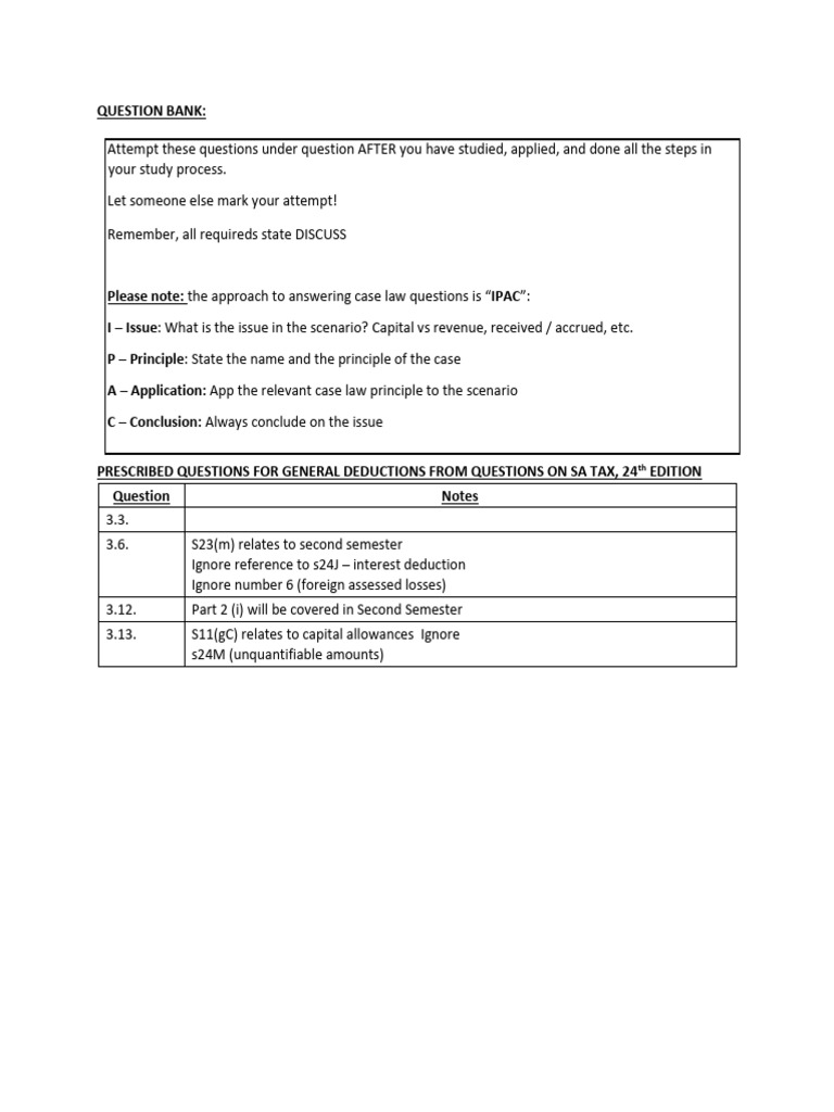 General Deductions QB 2023 | PDF