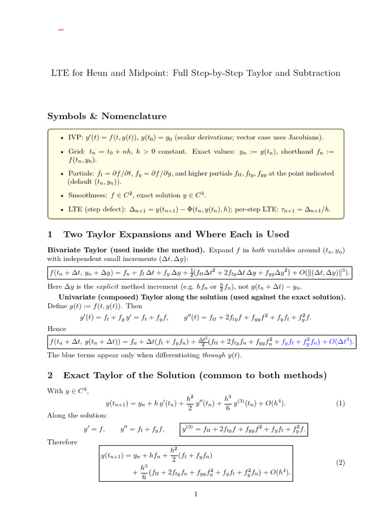 Differential Equations II - Error Computation | PDF | Equations ...