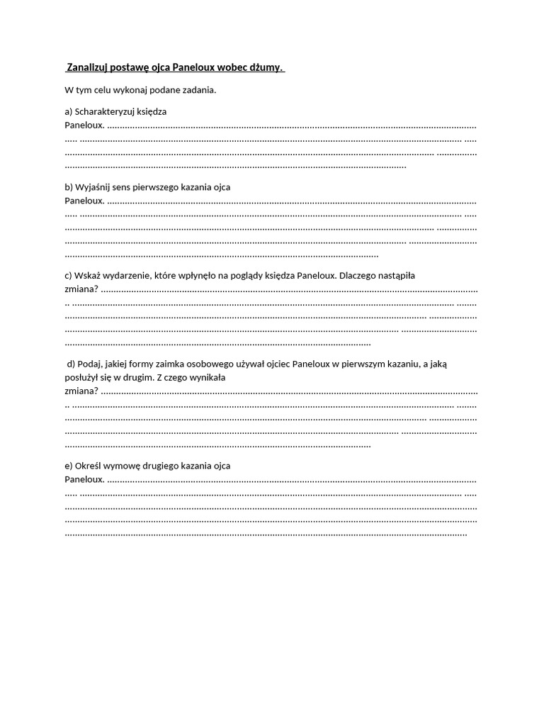 Dżuma Karta Pracy | PDF