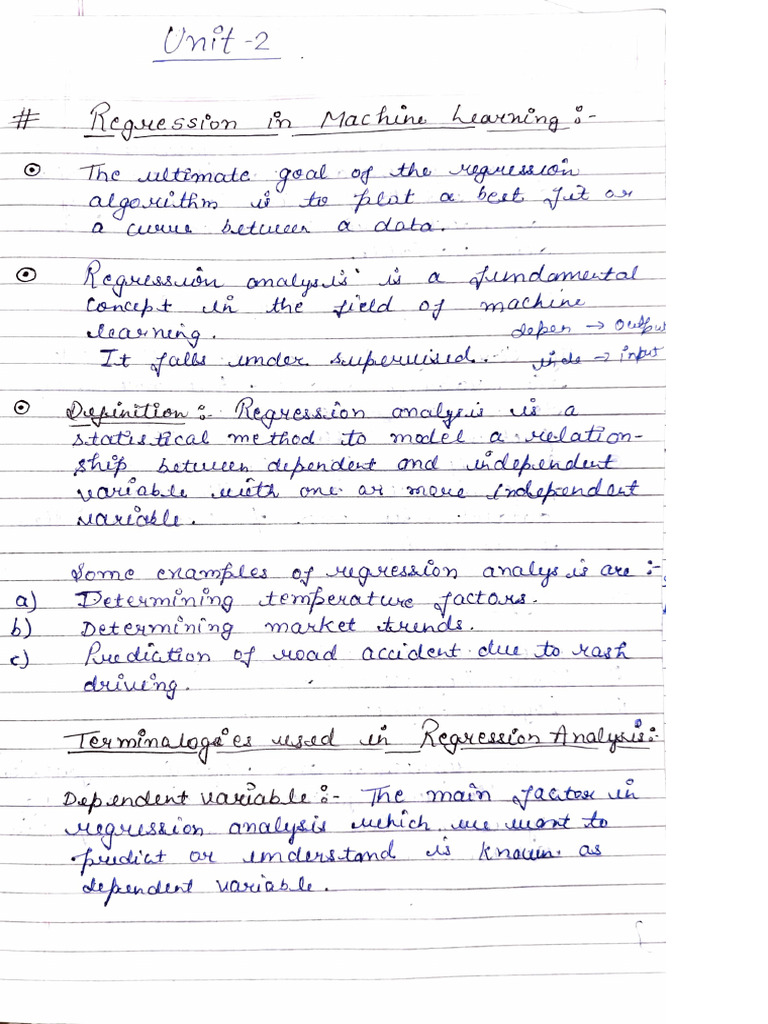 Machine Learning Unit 2 | PDF