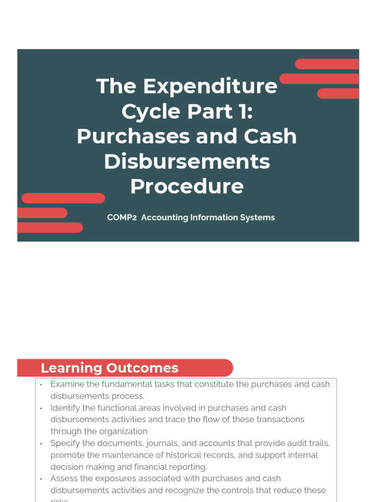 COMP2 Module 4 Purchases and Cash Disbursement Cycle | PDF | Accounts ...