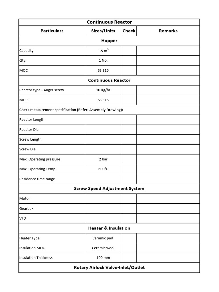 Checklist - Continuous | PDF