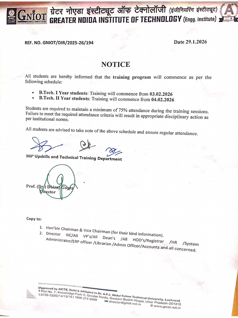 Notice For Training | PDF