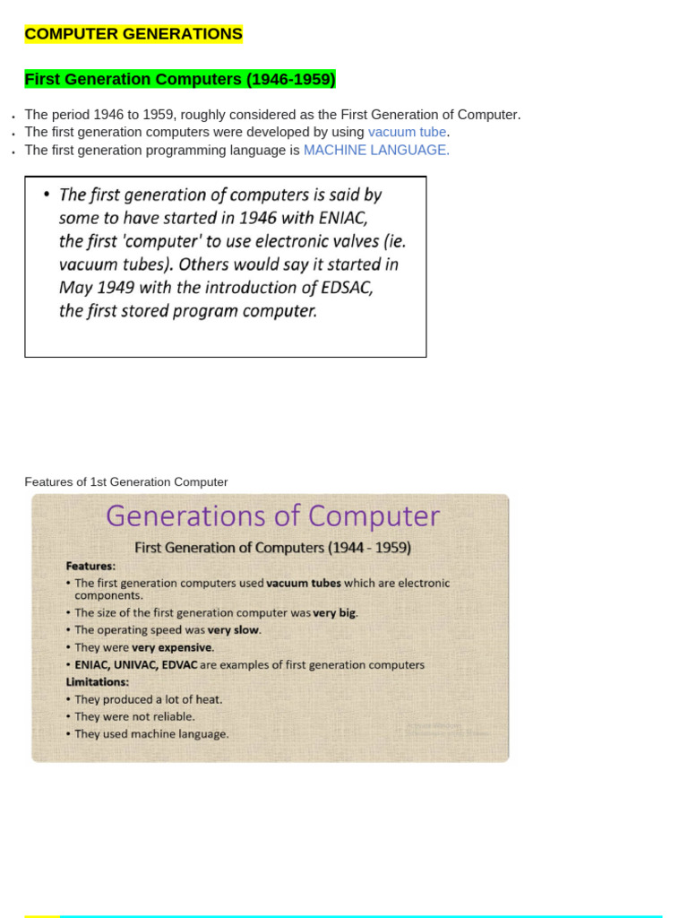 Lecture IT Era Generation Computers 1 | PDF | Integrated Circuit ...