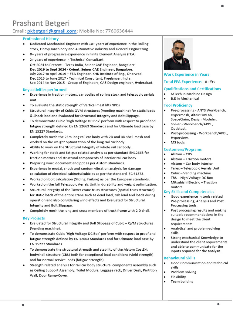 Prashant Resume June25 | PDF | Crane (Machine) | Mechanical Engineering