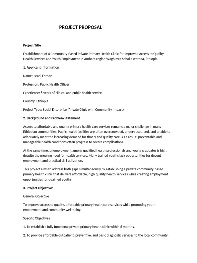 Proposal | PDF | Health Care | Healthcare Industry