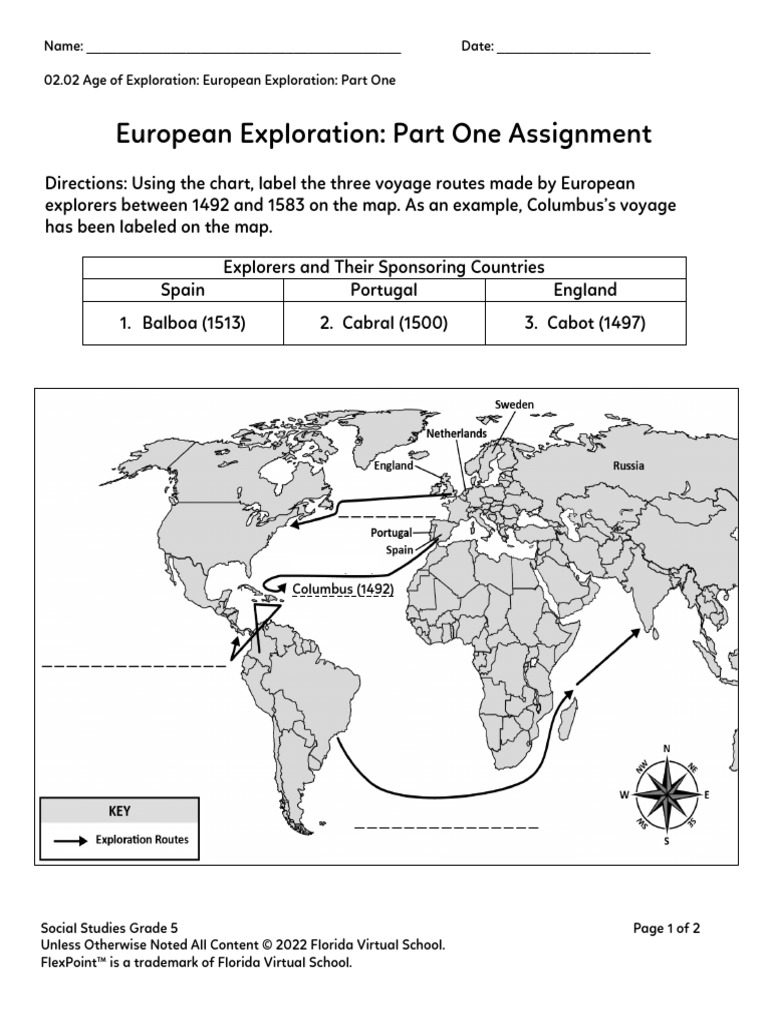 Ss g5!02!02!07!01 European Exploration Part One Assignment | PDF | Age ...