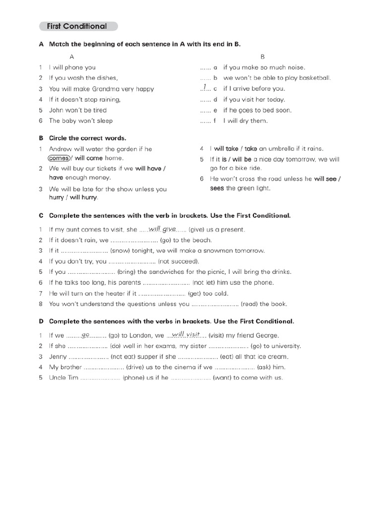 First Conditional Extra Practice | PDF
