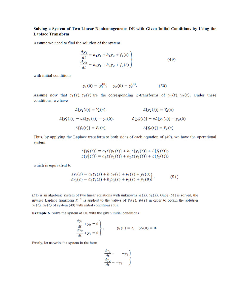 System of De's Laplace Transform | PDF