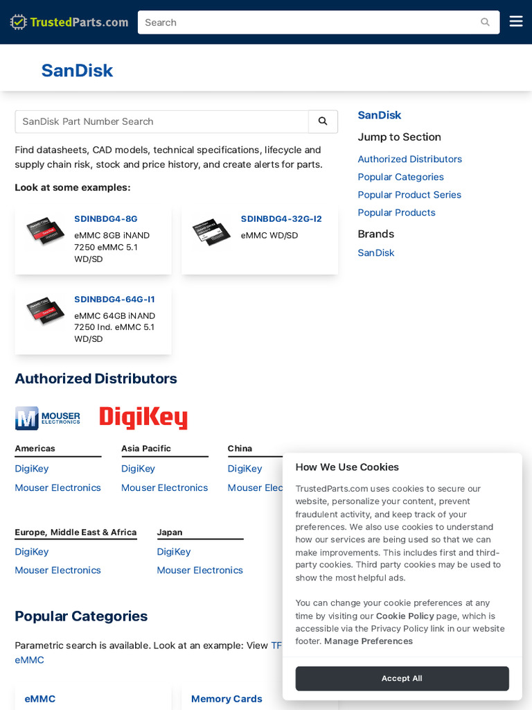 SanDisk Authorized Distributors | PDF | Solid State Drive | Http Cookie