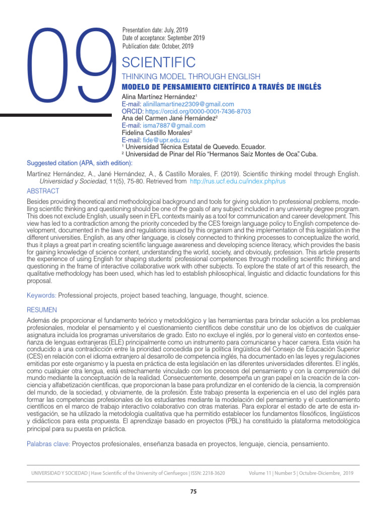 Tesis de Cambio | PDF | Thought | Scientific Method