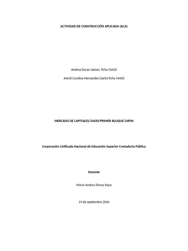Aca 3 Mercado de Capitales Ok | PDF | Inversiones | Bolsa