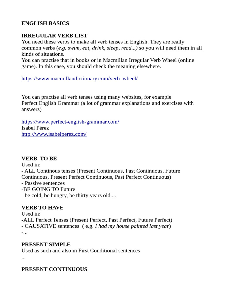 English Basics Information | PDF