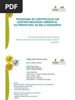 PROGRAMA DE CERTIFICAÇAO EM SUSTENT. AMB. DA PREFEITURA DE BH