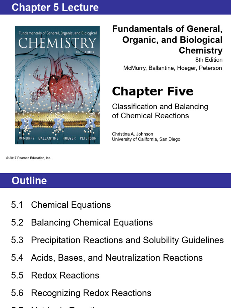 Chapter 5 Classification and Balancing of Chemical Reactions | PDF ...