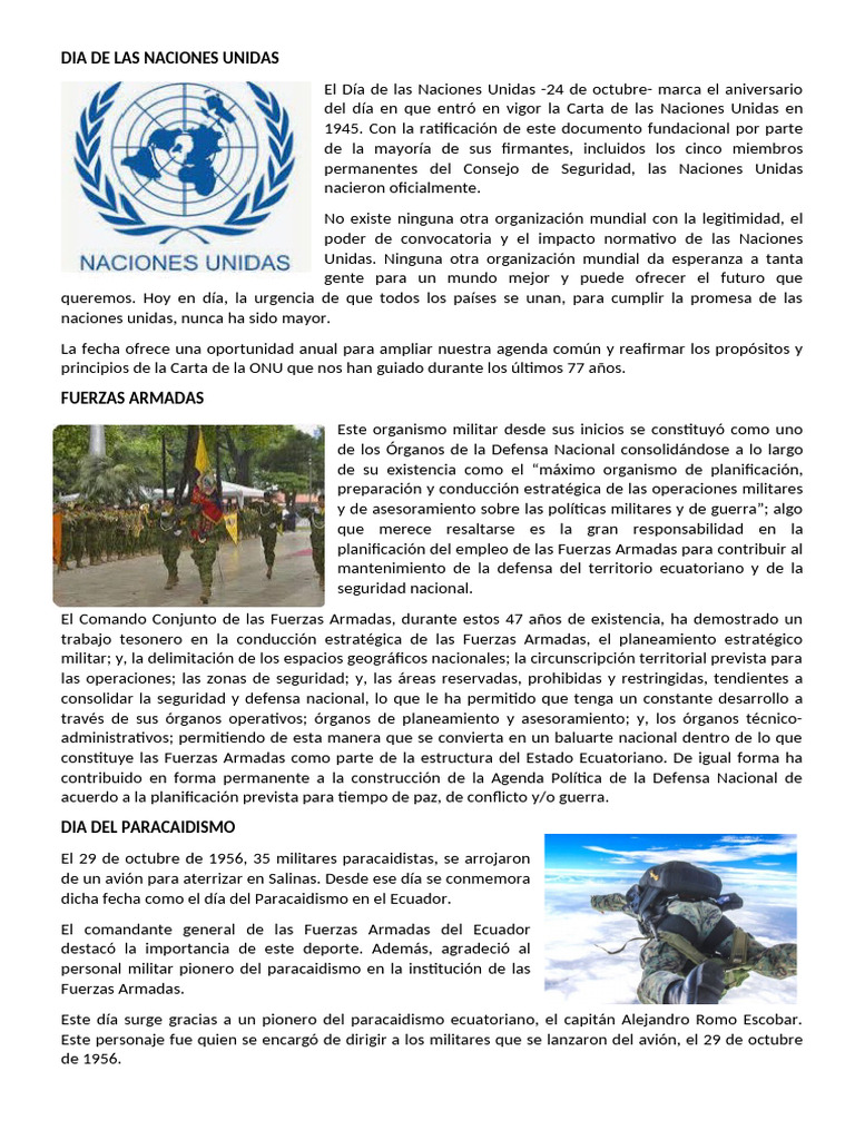 Dia de Las Naciones Unidas | PDF | Naciones Unidas | Relaciones ...
