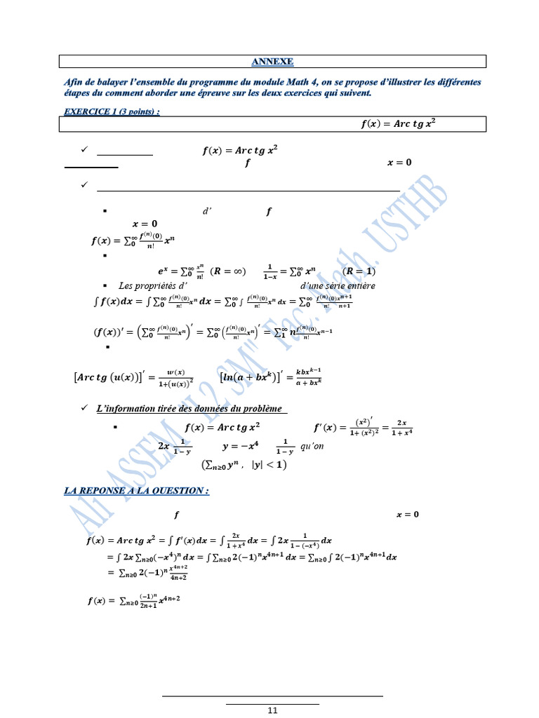 Annexe Et Exercice DApplication Math 4 Comment Aborder Une Epreuve ...