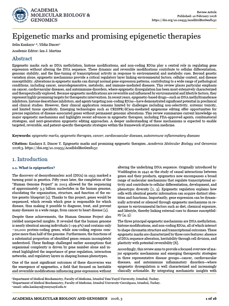 Epigenetic Marks and Promising Epigeneti | PDF | Epigenetics ...