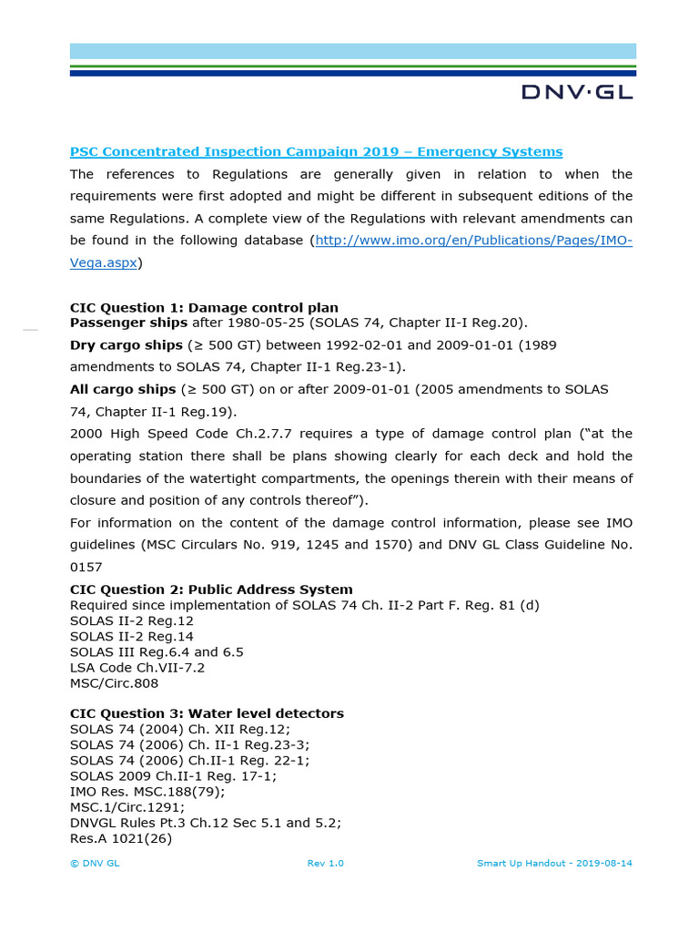 PSC CIC 2019 Rules References | PDF | Freight Transport | Watercraft