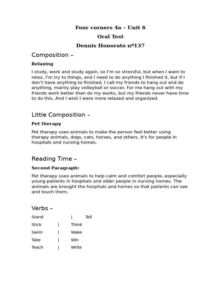 Composition - FC4a - Unit 6 | PDF