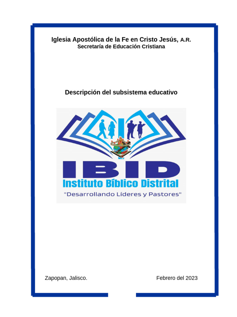 Descripción IBID Desarrollando lideres y pastores | PDF | Iglesia cristiana