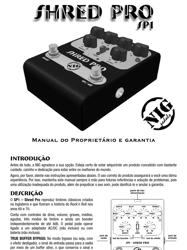 ManualSP1 - Shred Pro - NIG | PDF | Eletricidade | Engenharia Elétrica