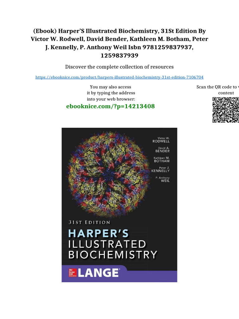 Ebook) Harper's Illustrated Biochemistry, 31st Edition by Victor W