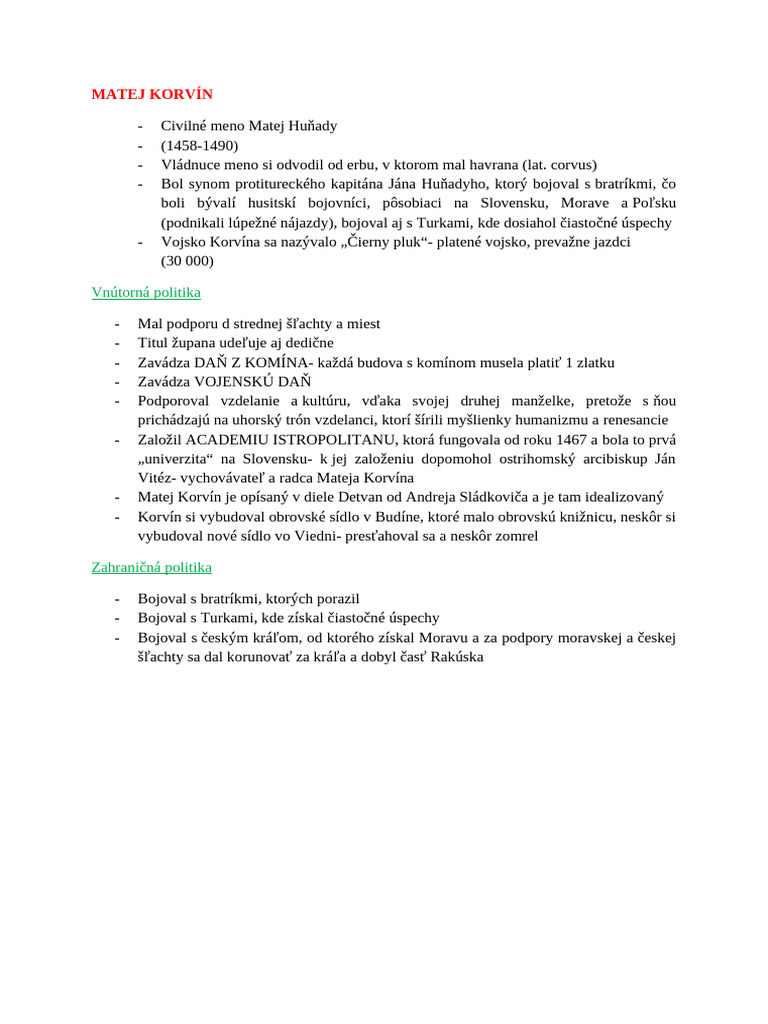 Matej Korvín | PDF