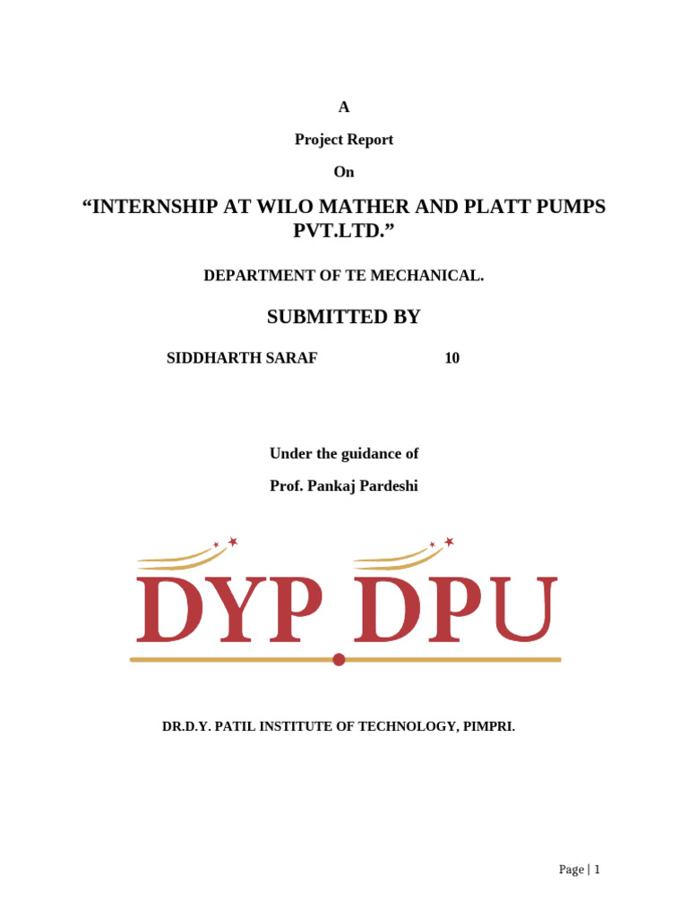 Report Final | PDF | Pump