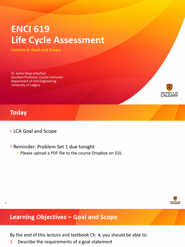 L6 - LCA - Goal and Scope | PDF | Life Cycle Assessment