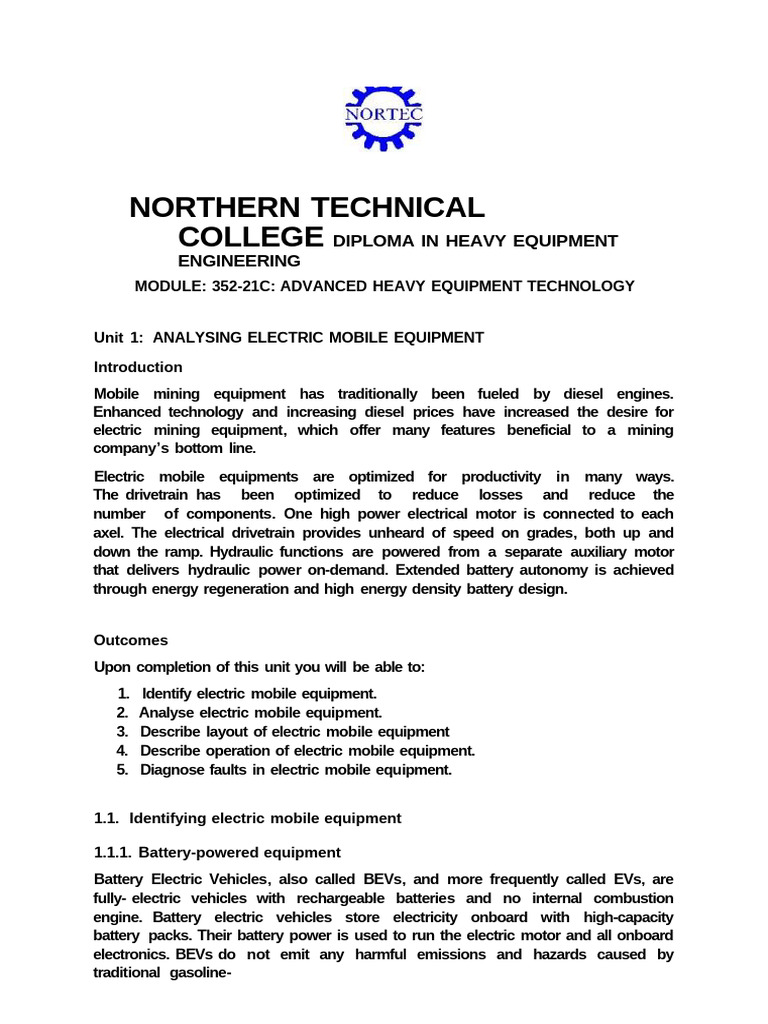 Advanced Heavy Equipment Engineering - Unit 1 | PDF | Power Inverter ...