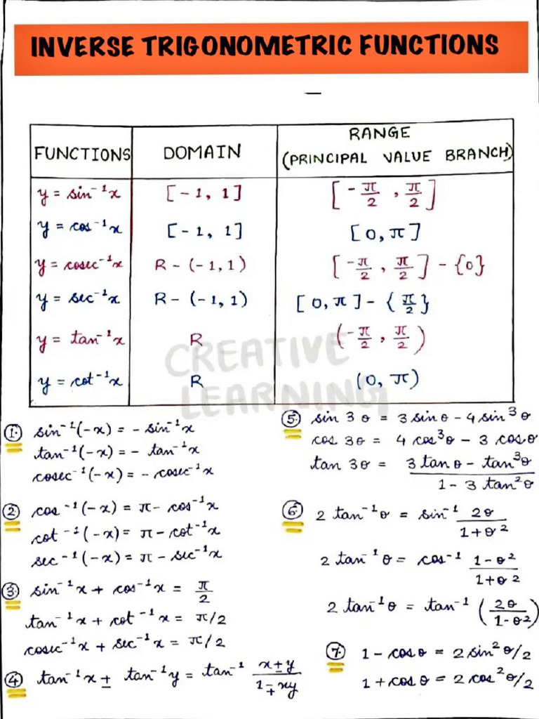 Class 12 Maths Formula | PDF