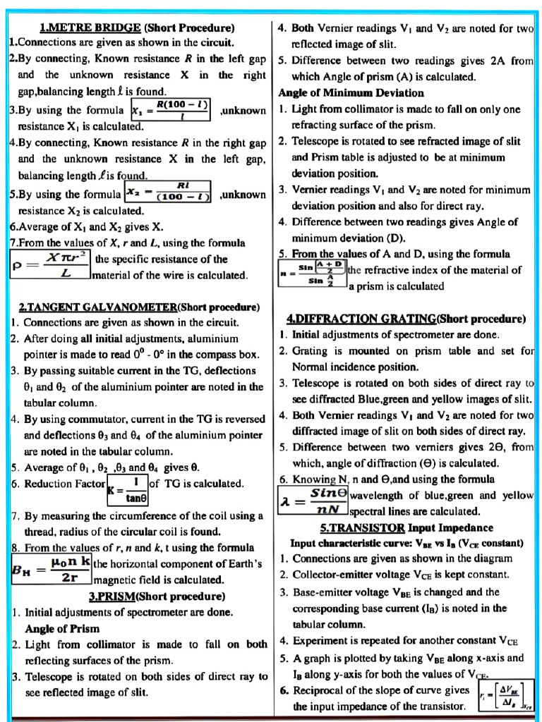 Physics Practical Short Procedure | PDF | Logic Gate | Electrical ...
