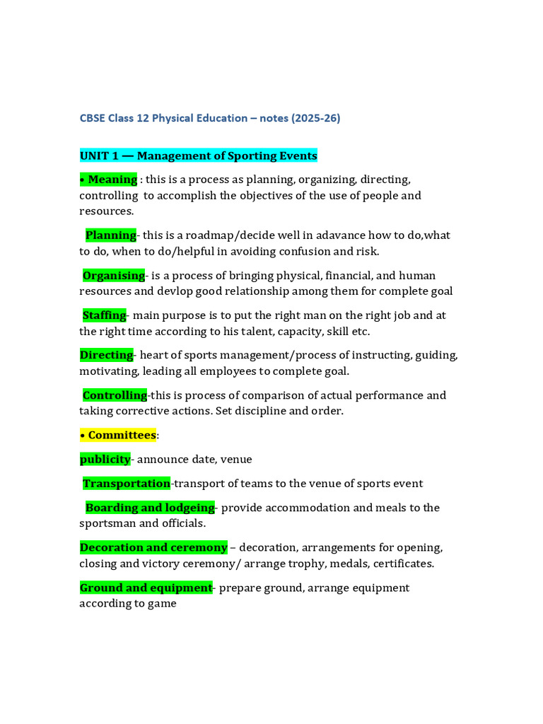 PE Notes | PDF | Carbohydrates | Dietary Fiber