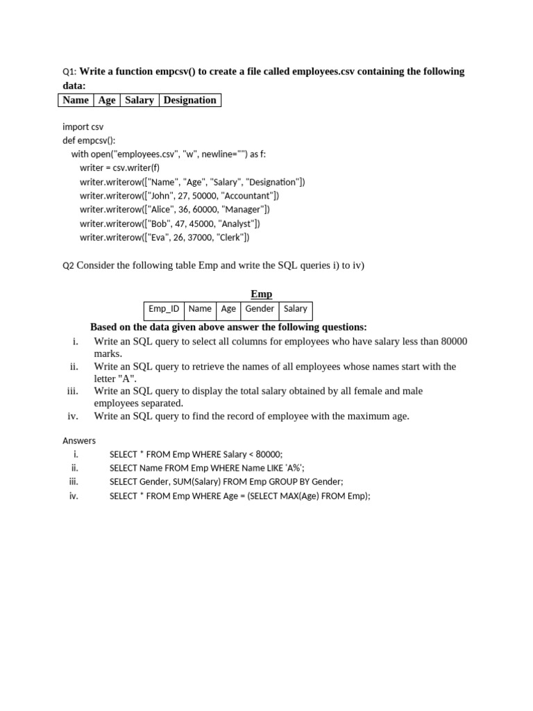 CS Practical | PDF | Comma Separated Values | Computing