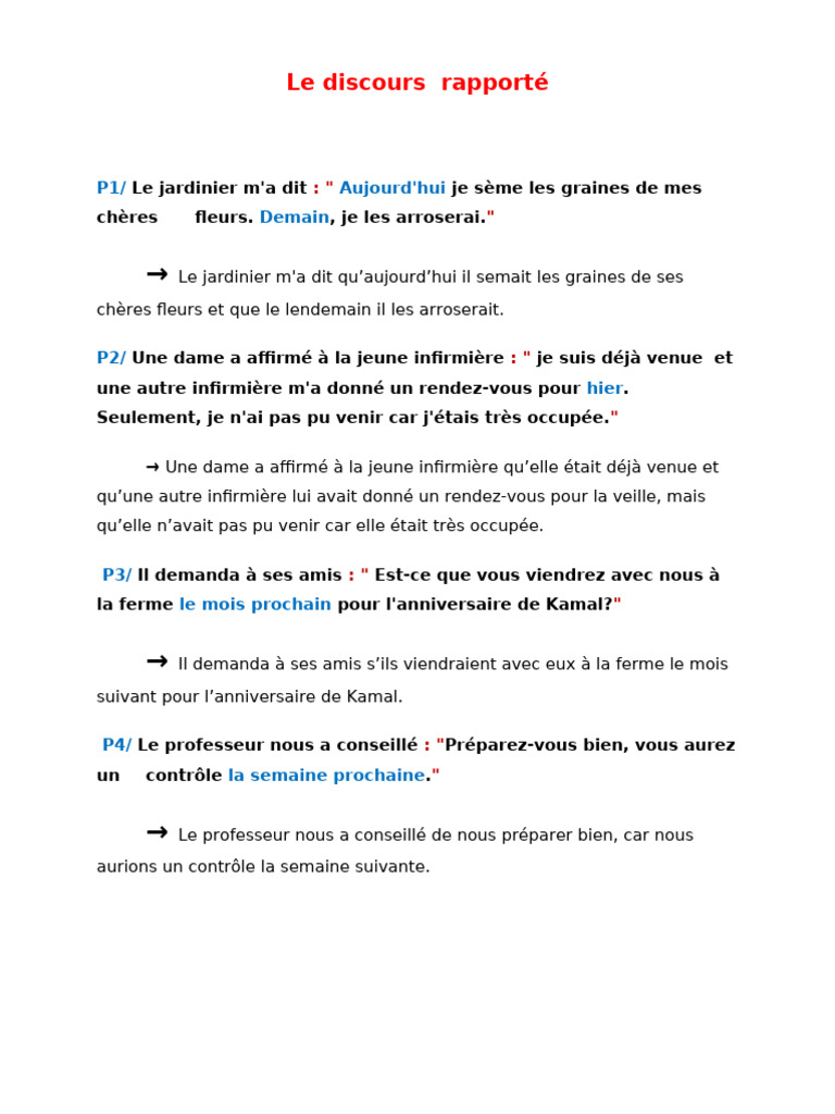 Le Discours Rapporté N°1-2 | PDF