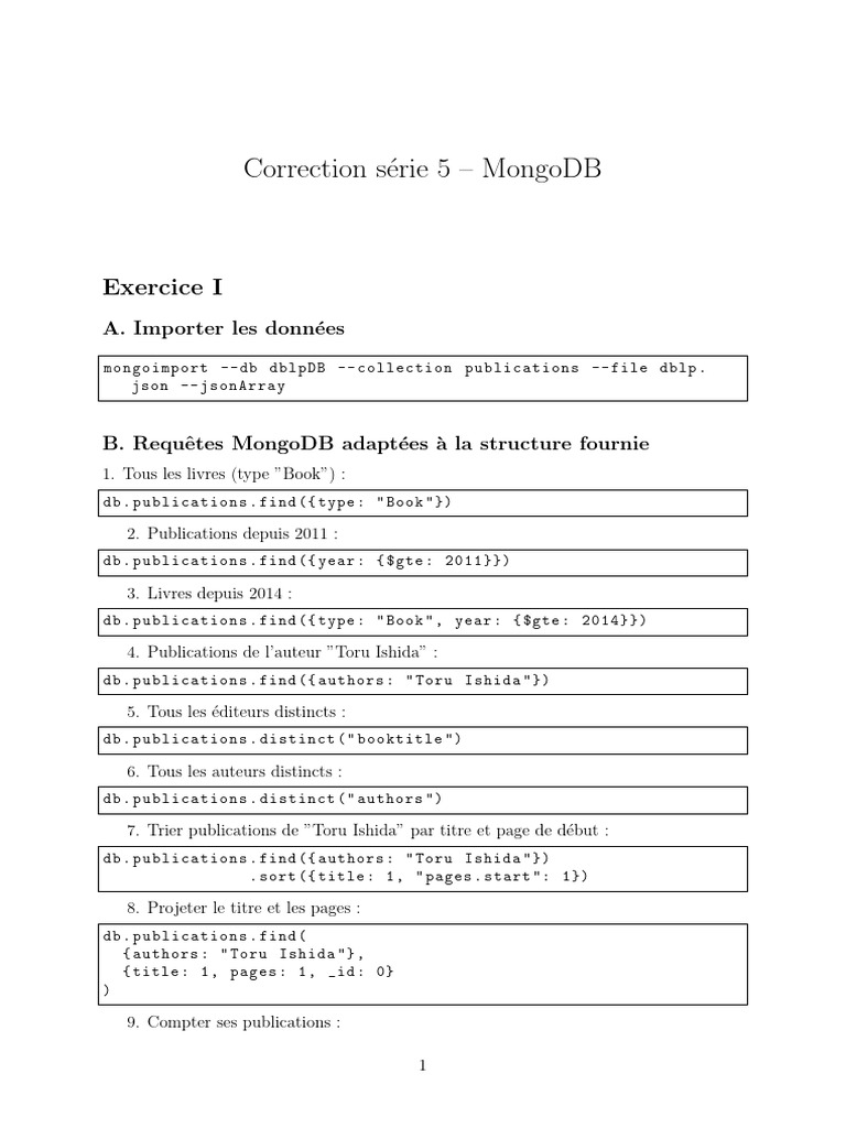 14-Corrige TP5 Mongodb | PDF | Échecs | Théorie (échecs)