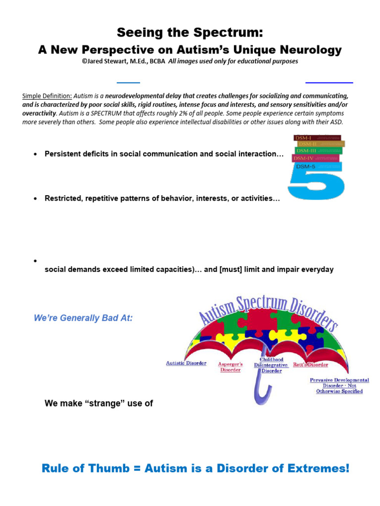 Handout - Seeing The Spectrum | PDF | Autism | Behavioural Sciences