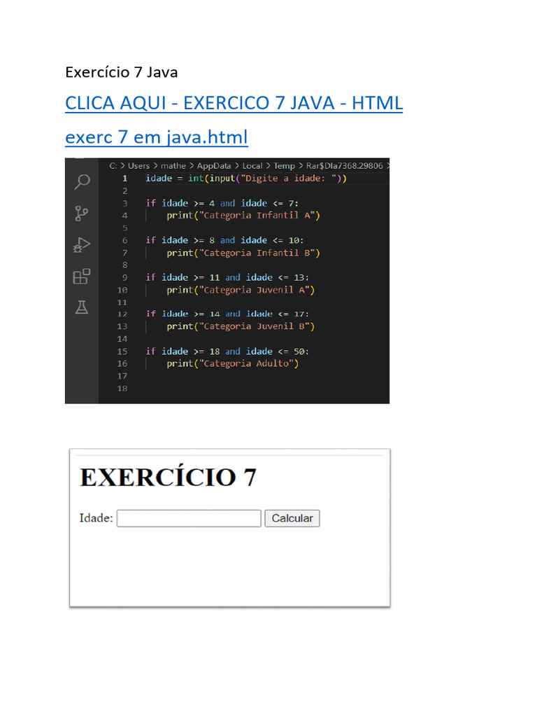 Exercicio 7 Java | PDF