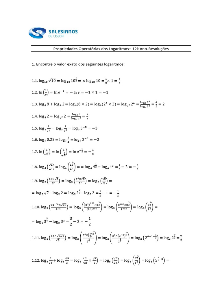 prop-oper-log-EquaÃ§Ãµes_12Âº ano_2024_res | PDF