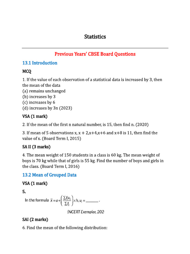 Chapter 13 Statistics | PDF